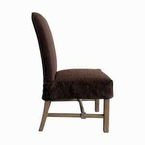 Anders Linen Slipcover Chair - Brown
